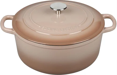 Miniatura 17 de EDGING CASTING Horno Duch de hierro fundido esmaltado, horno holandés redondo de 5.5 cuartos de galón con tapa, mango doble para hornear pan, morado