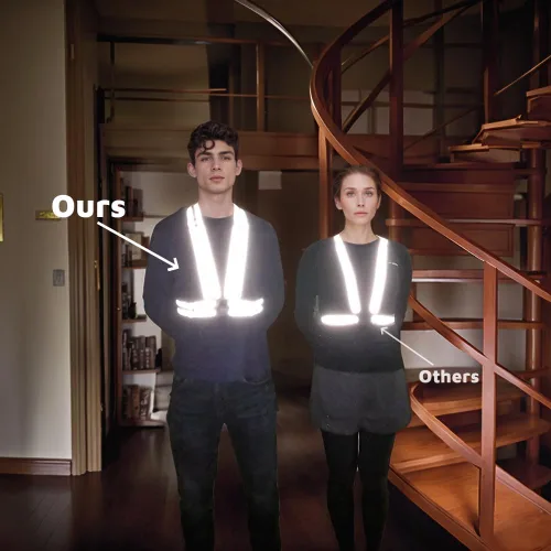 Miniatura 3 de Correas de alta visibilidad Chaleco de seguridad Ajustable y elástico Equipo reflectante para correr, caminar, ciclismo, trabajadores