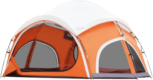 Miniatura 10 de Vidalido Tienda de campaña para 3 a 4 personas con 2 puertas de malla grandes, 4 ventanas de malla, tienda familiar de doble capa, impermeable