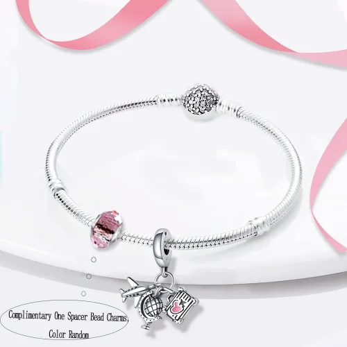 Miniatura 151 de LNQOBU Happy Life - Colgante para pulseras de abalorios, plata de ley 925 para mujer (con un espaciador de cuentas)