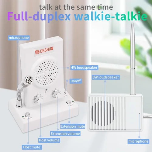 Miniatura 6 de DESHUN Altavoz de intercomunicación de ventana, intercomunicador de ventana de 2 vías, micrófono de intercomunicación de contador de ventana