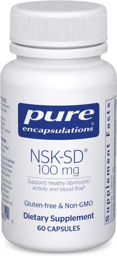 Pure Encapsulations NSK-SD - 100 mg de Nattokinase - para la circulación sanguínea normal - Apoya la actividad fibrinolítica* - Sin gluten y sin OMG