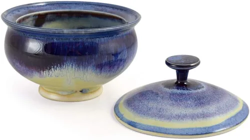 Miniatura 2 de American Made Wild Blackberry Pottery Collection: plato de caramelo con tapa