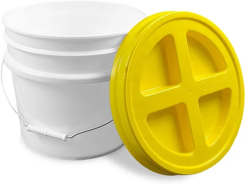 Miniatura 23 de ePackageSupply Cubo de 3.5 galones con tapa, cubo de grado alimenticio con tapa hermética de rosca con sello gamma hermético, plástico de Rojo