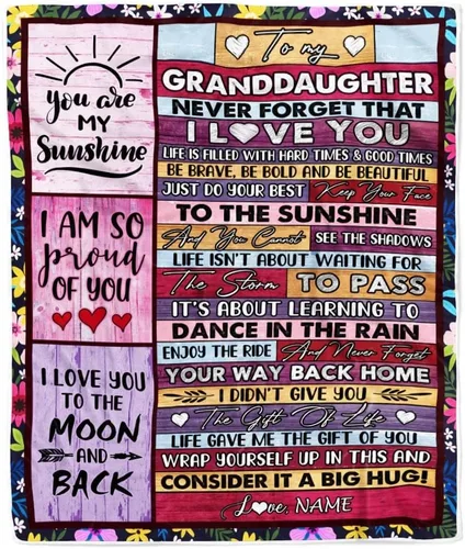 Miniatura 28 de Manta personalizada de baloncesto con texto en inglés "To My Granddaughter from Grandma Grandpa Stay Strong Be Confident Believe in Yourself", manta