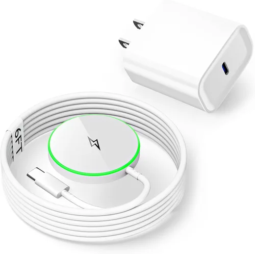 Cargador magnético de Apple de 6 pies [certificado MFi de Apple] Almohadilla de carga inalámbrica rápida de 15 W para iPhone Air/17 Pro/16 Pro