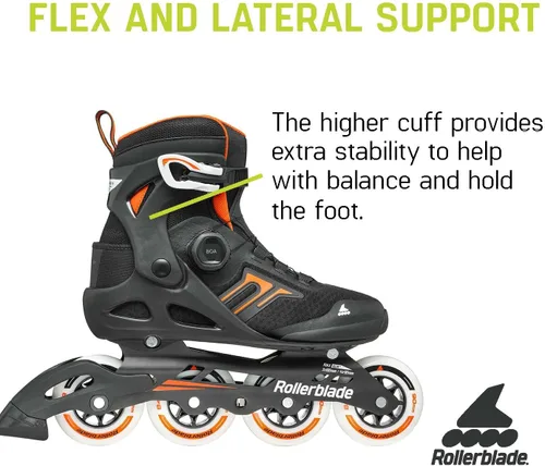 Miniatura 3 de Rollerblade Macroblade 90 BOA - Patín en línea para hombre, color negro y naranja