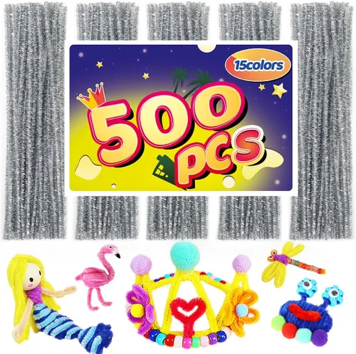 Miniatura 28 de Limpiadores de tuberías, limpiadores de tuberías para manualidades, manualidades y artesanías, manualidades, suministros para manualidades, Purpurina