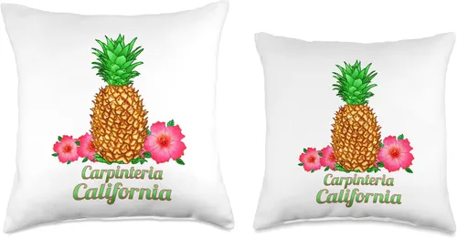 Miniatura 3 de I Love Carpinteria California CA Pineapple Floral Throw Pillow