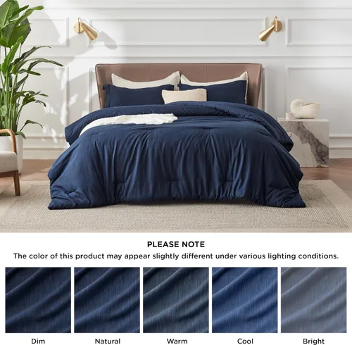 Miniatura 284 de Bedsure Juego de edredón Twin/Twin XL, ropa de cama suave beige para todas las estaciones, juego de cama teñido catiónico, 2 piezas, 1 edredón