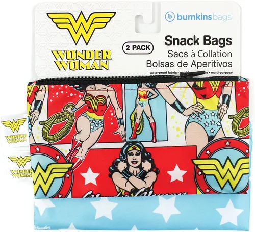 Miniatura 5 de Bolsas para botanas reutilizable para bebés Bumkins, Mujer Maravilla, S, Mujer maravilla G3 Wonder Woman-Sm
