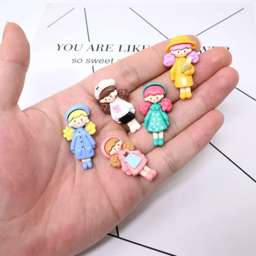 Miniatura 4 de Honbay 30 dijes de resina con diseño de limo de dibujos animados para niñas, con parte trasera plana, adornos para manualidades, pinzas