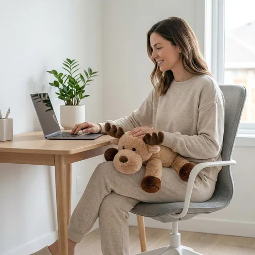 Miniatura 4 de WEIGEDU Adorable caribou - Peluche de reno y alce peludo, juguete de peluche para niños, bebés, niños, decoración de cumpleaños, hora de dormir, 13
