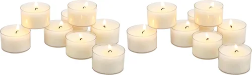 Miniatura 11 de Stonebriar 48 unidades de velas de té sin perfume, sin humo, de combustión larga, taza transparente, color blanco, con tiempo de combustión de 6 a 7