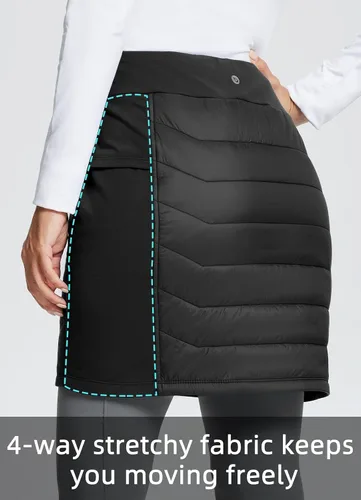Miniatura 4 de BALEAF Falda acolchada de 17 pulgadas para mujer, ligera, aislada, cálida, para nieve, senderismo, correr, golf, al aire libre