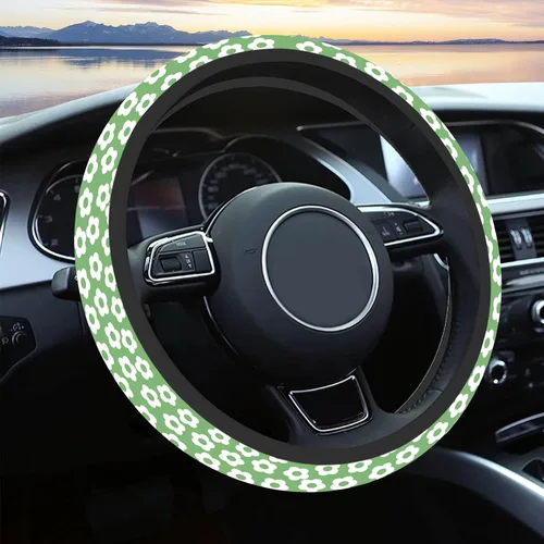 Miniatura 14 de Funda para volante de automóvil para mujeres y hombres, volante antideslizante y transpirable, protector de volante de flores silvestres, accesorios
