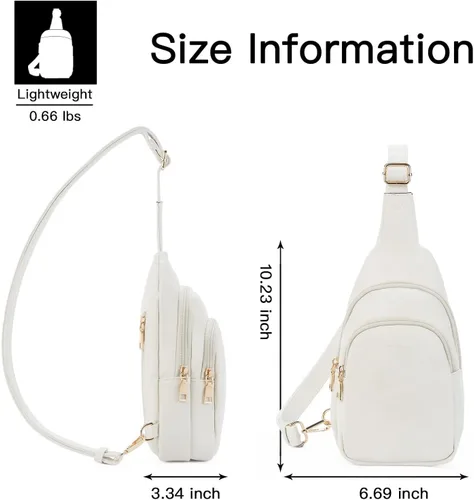 Miniatura 5 de Telena Riñonera pequeña para mujer, de cuero, cangureras, bolsa de pecho para mujer