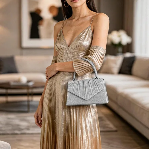 Miniatura 6 de Bolso de noche brillante para mujer, bolso de mano pequeño y brillante para mujer, para boda, fiesta, bolso de hombro para mujer