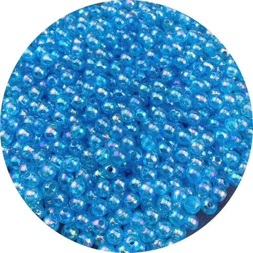 Miniatura 29 de 1000 piezas de cuentas redondas de acrílico de 6 mm, colores AB, cuentas espaciadoras redondas para aretes, pulseras, collares, llaveros, joyería