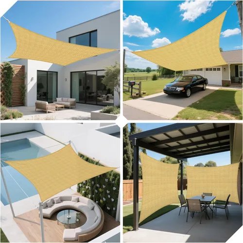 Miniatura 4 de Toldo cuadrado de 6 x 6 pies para bloquear la luz solar para patio al aire libre, jardín, patio, terraza, pérgola (arena)