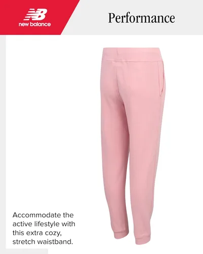 Miniatura 6 de New Balance Pantalones deportivos para niña, forro polar de mezcla de algodón suave con cordón y bolsillos (tallas 8-16)