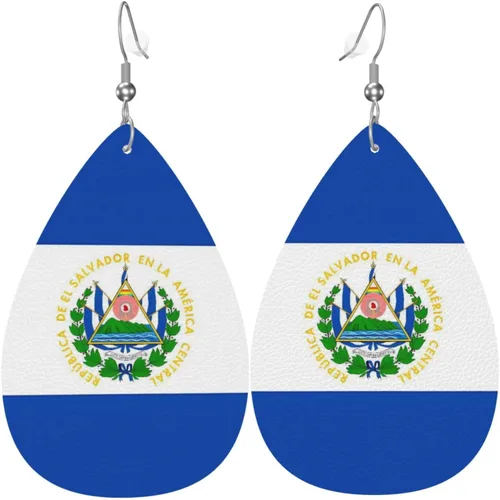 Miniatura 16 de Pendientes de bandera de país en forma de lágrima para mujer, ligeros, de cuero, colgantes, joyería patriótica para regalos