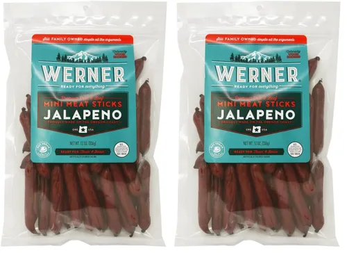 Miniatura 4 de Werner Snacks de carne gourmet, palitos de carne de jalapeño, 12 onzas, fabricados en los Estados Unidos, bolsa resellable de palitos de carne