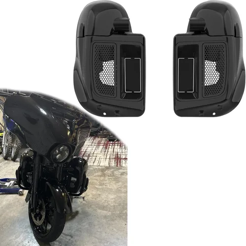 Miniatura 2 de Moto Onfire Guantera de carenados de pierna inferior para Harley Touring 2014+, Vivid Black Lowers calentadores de pies, Negro (Vivid Black)