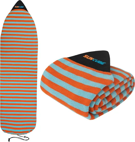 Miniatura 10 de SUN CUBE Funda para calcetín para tabla de surf, bolsa protectora para tabla de surf, ligera, elástica, para longboard, híbrido, tabla corta