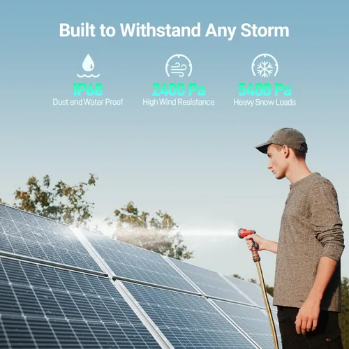 Miniatura 6 de HQST Panel solar bifacial de 100 W, 12 V, alta eficiencia de hasta un 25 % con tecnología de células PERC, impermeable IP68 para un mejor