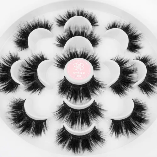 Miniatura 8 de DYSILK Pestañas postizas naturales de visón 6D, aspecto dramático, pestañas postizas esponjosas, extensión de maquillaje, pestañas largas hechas a