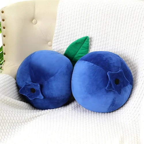 Beeveer Almohada Decorativa Linda de Felpa de Arándanos Navideña Kawaii Regalos de Frutas Peluches para Abrazar Regalo Almohada Suave Novedosa Cojín