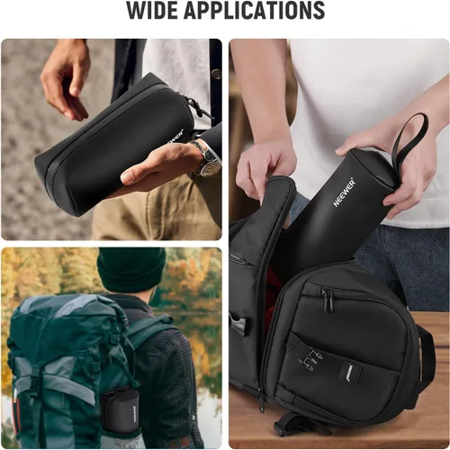 Miniatura 7 de NEEWER Bolsa de transporte para bolsillo 4 bolsillos 3, protección a prueba de polvo, a prueba de salpicaduras, absorción de golpes, resistente a