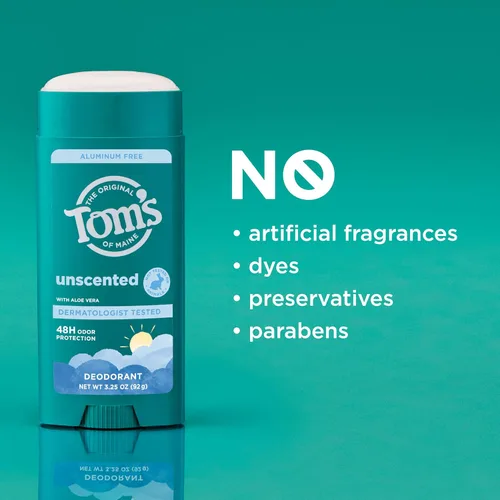 Miniatura 6 de Tom's of Maine Desodorante natural sin perfume para hombres y mujeres, sin aluminio, sin fragancias, tintes ni conservantes artificiales, sin