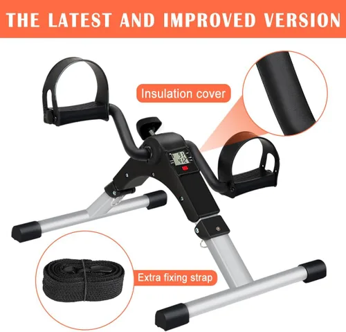 Miniatura 2 de Ejercitador de pedal de bicicleta para debajo del escritorio, ejercitador de peddler superior e inferior para personas mayores con pantalla LCD