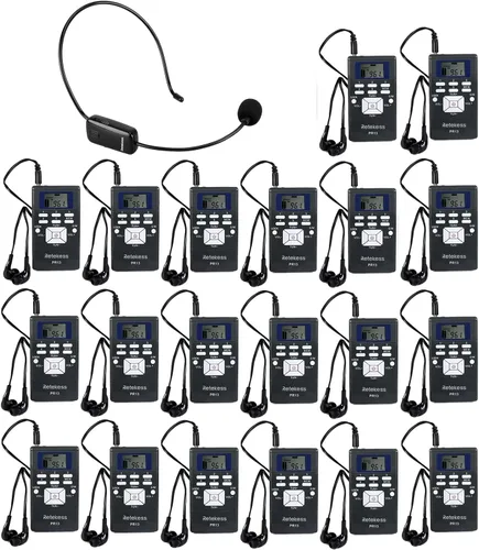 Miniatura 10 de Sistema de traducción para iglesia Retekess con 1 transmisor TR503 y 5 receptores de radio FM PR13, sistema de audición asistida para iglesia