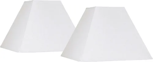 Juego de 2 pantallas de lámpara cuadrada de tapa dura (premontadas), color blanco, parte superior grande de 7 pulgadas x 17 pulgadas inferior x 13