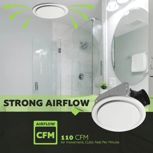 Miniatura 5 de Homewerks 7140-110-G3 - Ventilador de baño de montaje en techo, ventilación de escape, silencioso de 2.0 sones, 110 CFM, color blanco