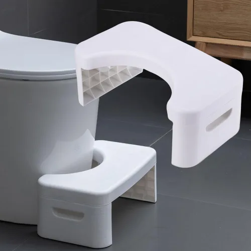 Taburete de inodoro plegable de 7 pulgadas, taburete para excrementos en cuclillas, taburete de baño, escalones de asistencia para el inodoro, se