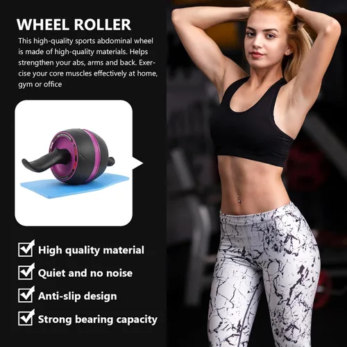 Miniatura 4 de Kisangel Rueda de rodillo abdominal de rebote automático, equipo de entrenamiento antideslizante para gimnasio en casa, hombres y mujeres