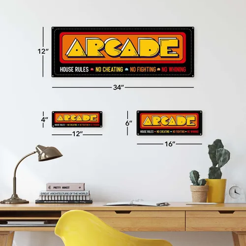 Miniatura 2 de Homebody Accents Letrero de metal retro Arcade de 4 x 12 pulgadas