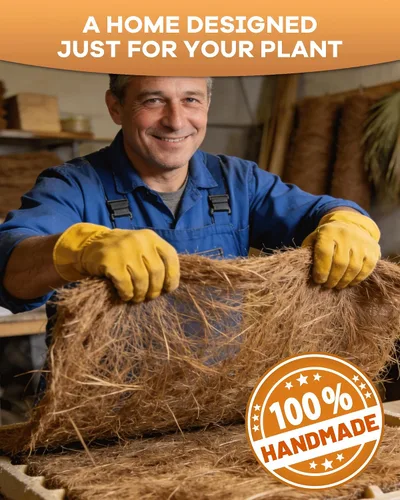 Miniatura 8 de Forro redondo de fibra de coco de 12 pulgadas para plantas, paquete de 2 macetas redondas de coco natural para macetas colgantes, cajas de ventana