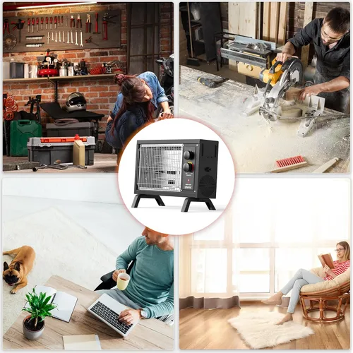 Miniatura 7 de Shinic Calentadores radiantes para uso en interiores para habitaciones grandes, calentador eléctrico de calentamiento rápido de 1500 W/750 W