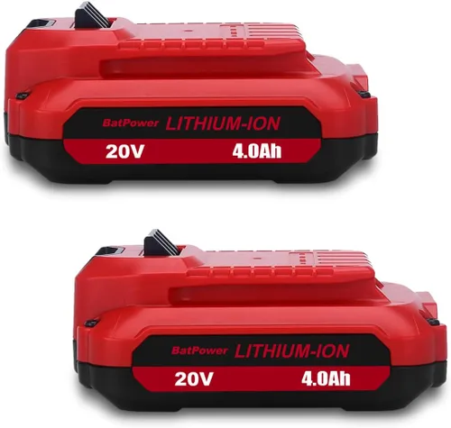 BatPower Paquete de 2 baterías de repuesto compatibles con el sistema Craftsman V20, batería compacta de iones de litio de 4.0 Ah para herramientas