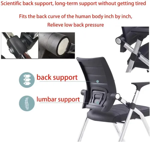 Miniatura 3 de Silla de oficina plegable, silla de escritorio plegable ergonómica para oficina en casa, silla de oficina plegable, silla de escritorio plegable