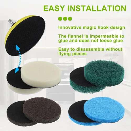 Miniatura 5 de Juego de 16 piezas de almohadillas de limpieza eléctricas para cepillo de limpieza Dremel Versa: 4 almohadillas de espuma, 4 alfombrillas de cocina