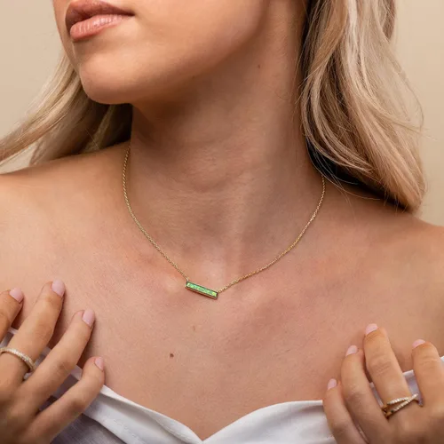 Miniatura 2 de PAVOI Collar de ópalo sintético, chapado en oro de 14 quilates, para mujer
