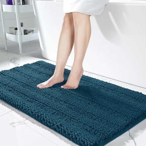 Miniatura 66 de Yimobra Alfombras lavables para baño, alfombra de baño de chenilla súper suave y absorbente para piso y alfombra, alfombra antideslizante de secado