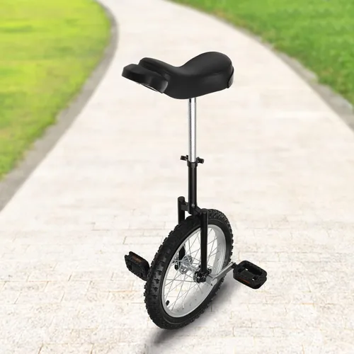 Miniatura 7 de Monociclo de rueda, bicicleta de una rueda con borde y pedales, monociclos de acero modernos para edades unisex de 10 a 60 años, entrenamiento