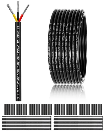 Miniatura 56 de Cable eléctrico de calibre 12 y 2 conductores de 25 pies, cable de 12 AWG UL 2464 de 2 hilos de cobre estañado trenzado en PVC de calibre 12/2